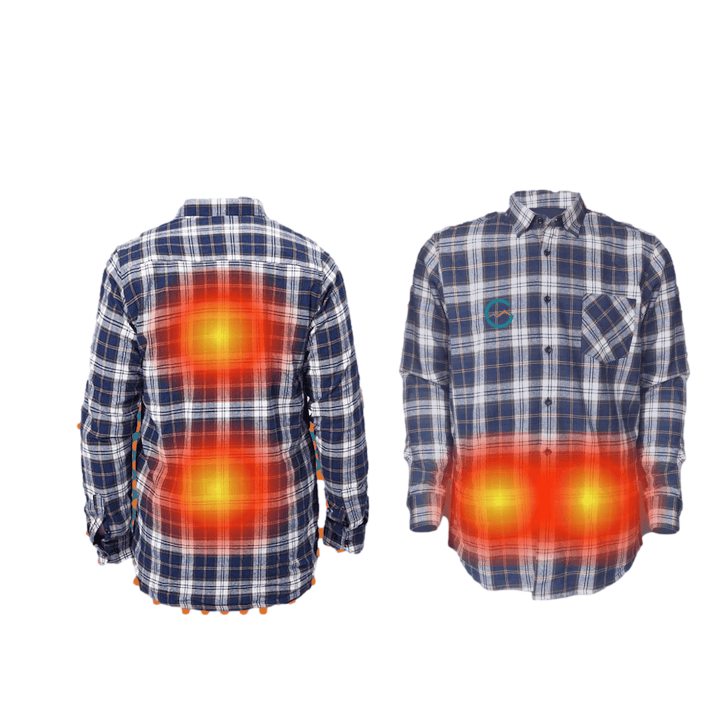 Varmø Verwarmd Heren Shirt Gløde Blauw/Wit